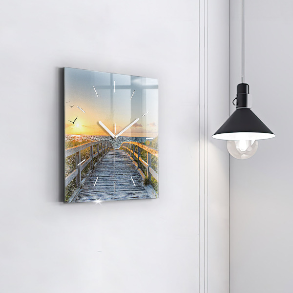 Reloj de pared cuadrado Vacaciones en la playa