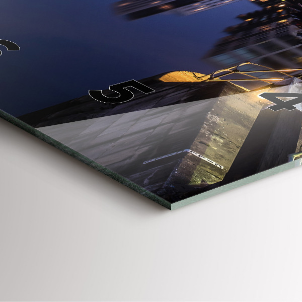 Reloj cuadrado Ciudad iluminada de noche