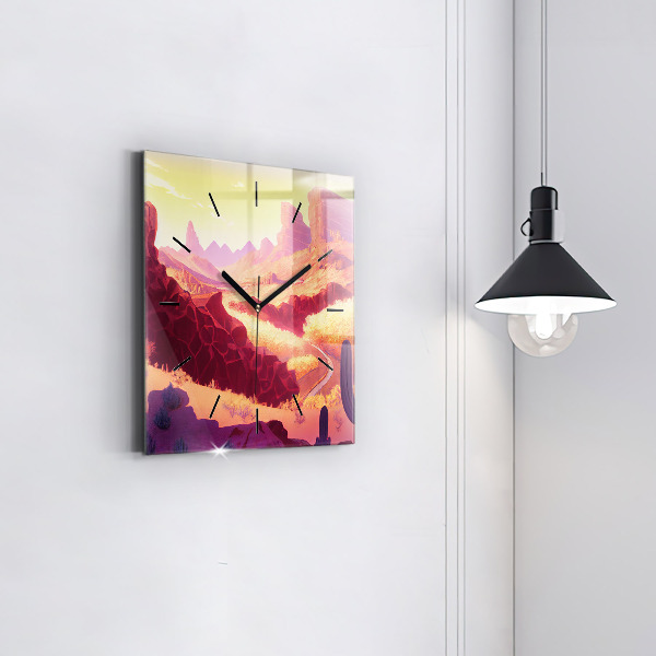 Reloj cuadrado Ilustración del desierto de Arizona