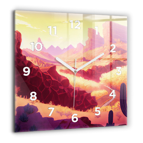 Reloj cuadrado Ilustración del desierto de Arizona