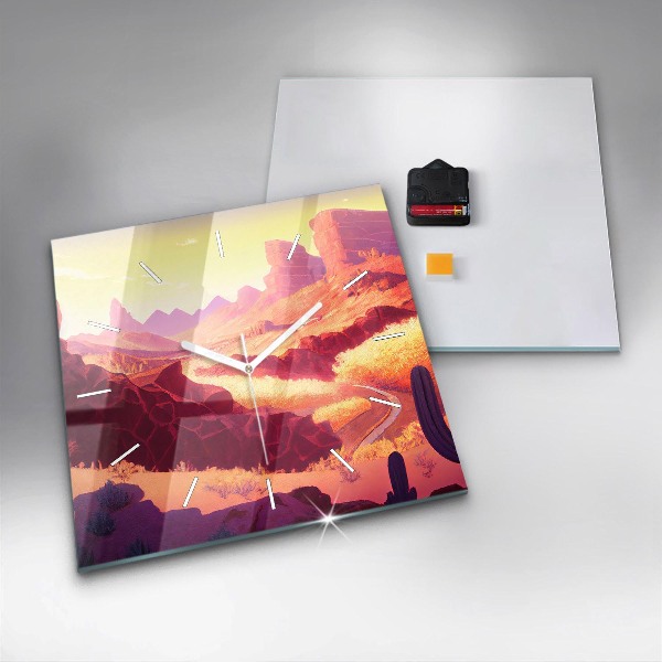 Reloj cuadrado Ilustración del desierto de Arizona