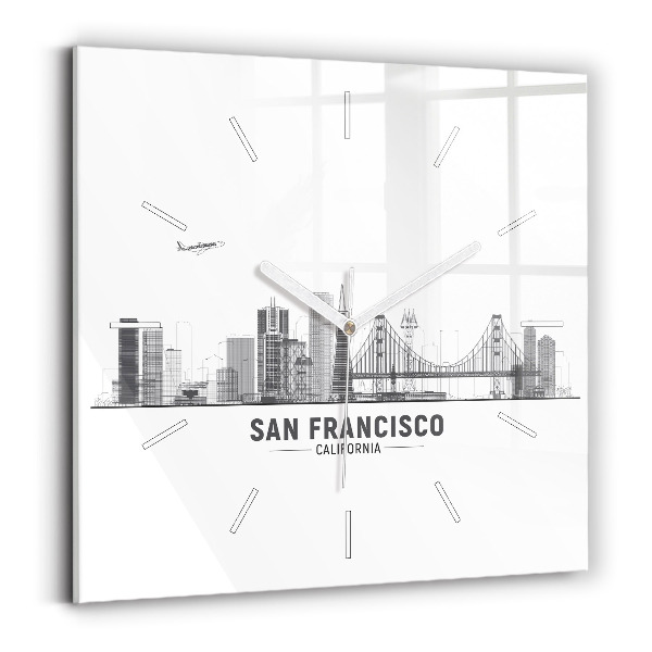 Reloj de pared cuadrado Panorama de San Francisco