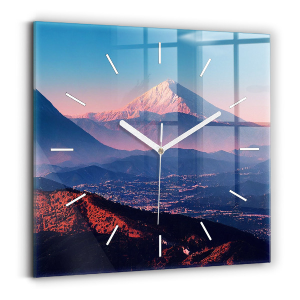 Reloj de pared cuadrado Montañas en San Antonio USA