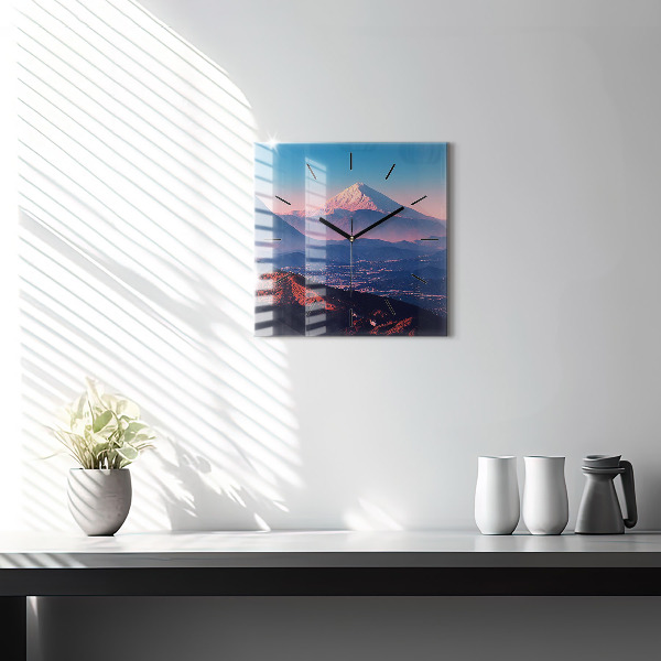 Reloj de pared cuadrado Montañas en San Antonio USA