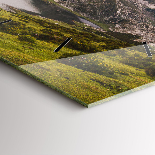 Reloj de pared cuadrado Lago y montañas de los Pirineos