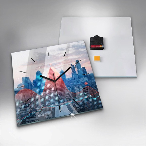 Reloj de pared cuadrado Rascacielos en Filadelfia