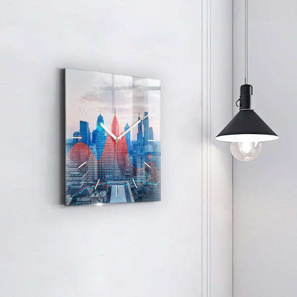 Reloj de pared cuadrado Rascacielos en Filadelfia