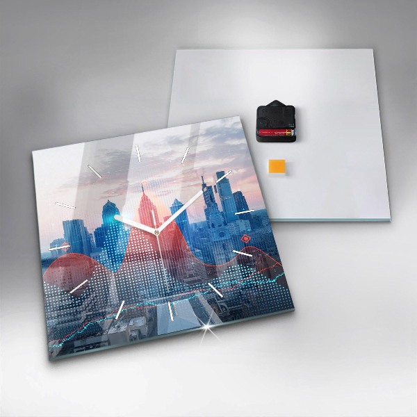 Reloj de pared cuadrado Rascacielos en Filadelfia