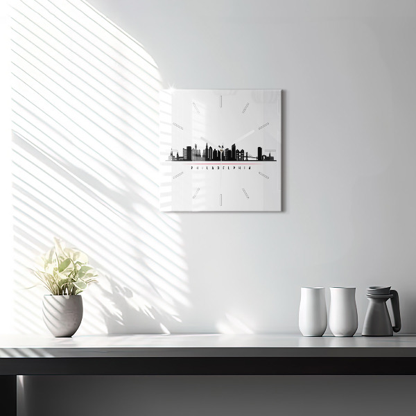 Reloj de pared cuadrado Ilustración Filadelfia