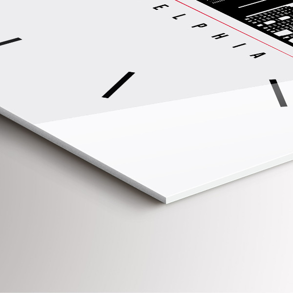 Reloj de pared cuadrado Ilustración Filadelfia