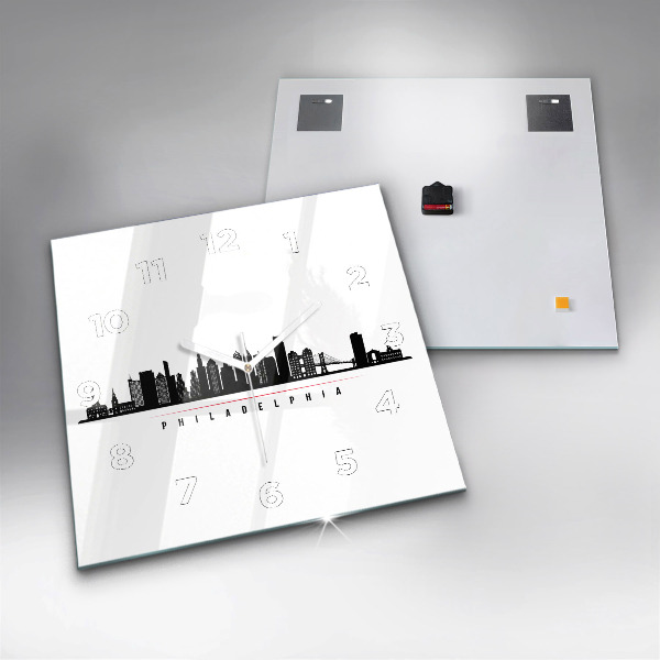 Reloj de pared cuadrado Ilustración Filadelfia