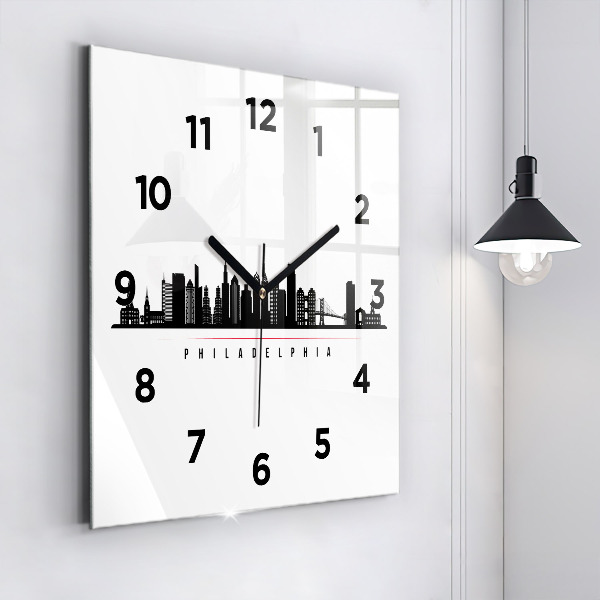 Reloj de pared cuadrado Ilustración Filadelfia