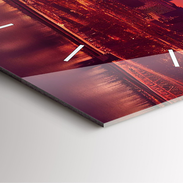 Reloj de pared cuadrado Ciudad de noche en Filadelfia