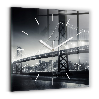 Reloj cuadrado Puente de noche San Francisco