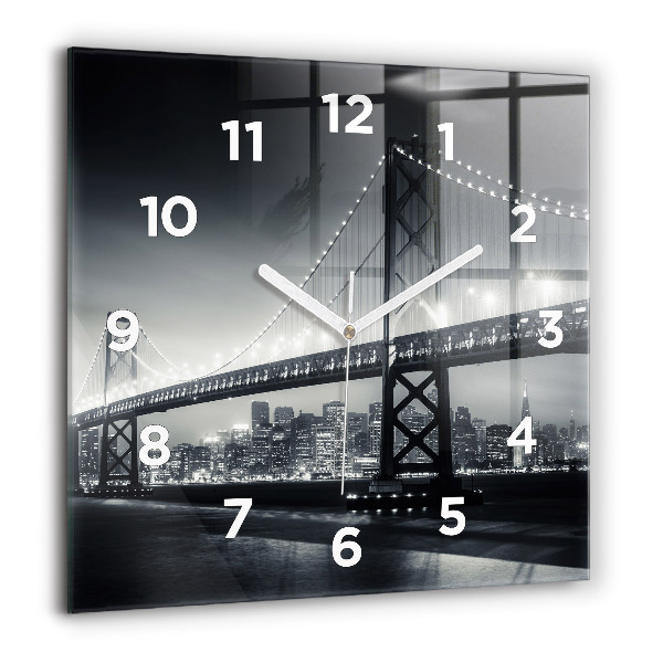 Reloj cuadrado Puente de noche San Francisco