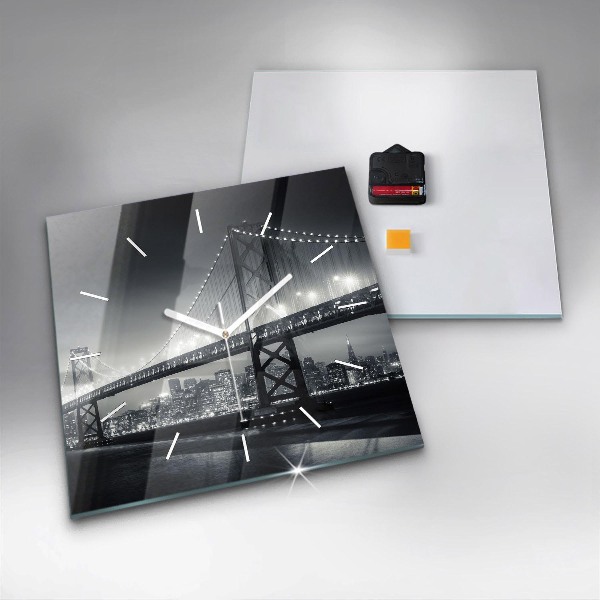 Reloj cuadrado Puente de noche San Francisco