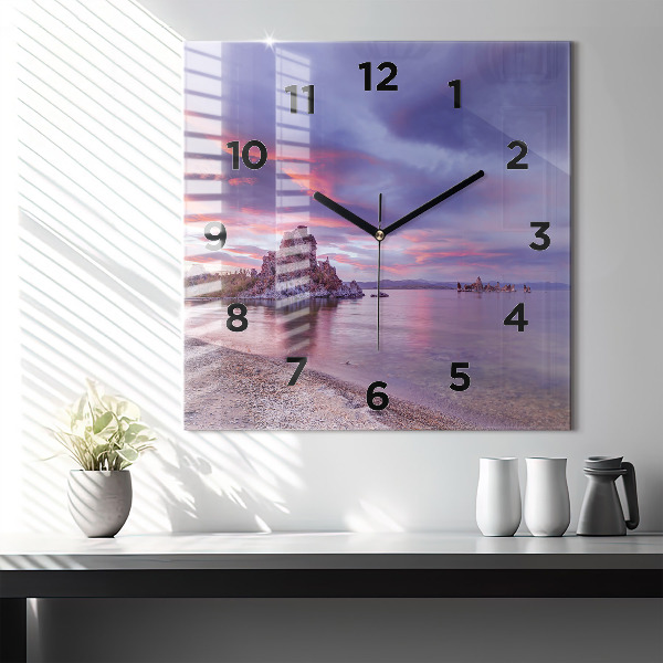 Reloj de pared cuadrado Amanecer en California