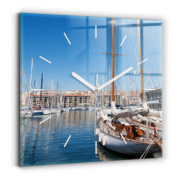 Reloj cuadrado Puerto deportivo de Marsella Francia