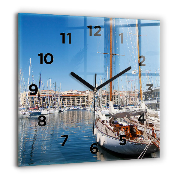Reloj cuadrado Puerto deportivo de Marsella Francia
