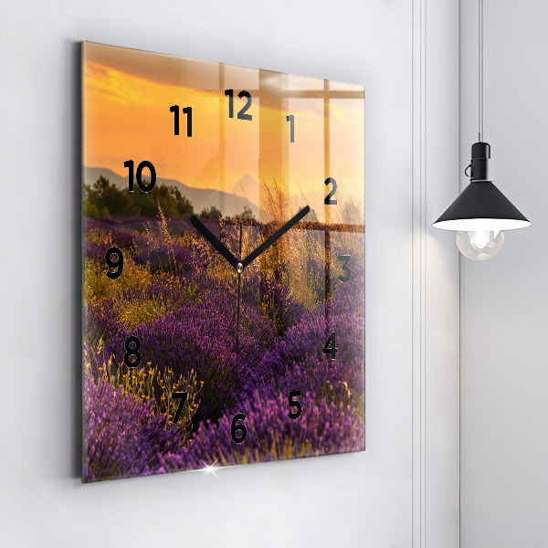 Reloj cuadrado Pradera de lavanda Francia