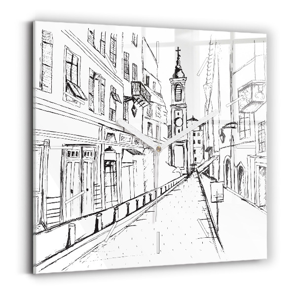 Reloj cuadrado Ciudad dibujo Provenza