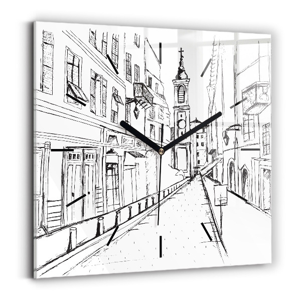 Reloj cuadrado Ciudad dibujo Provenza