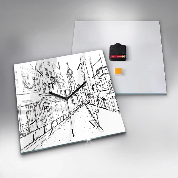 Reloj cuadrado Ciudad dibujo Provenza