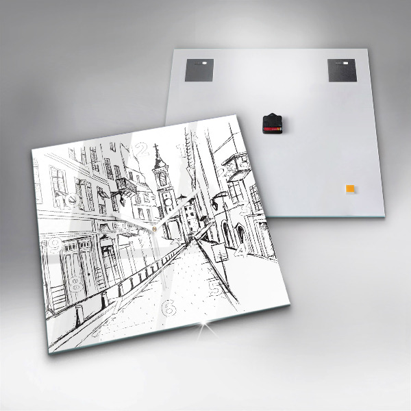 Reloj cuadrado Ciudad dibujo Provenza