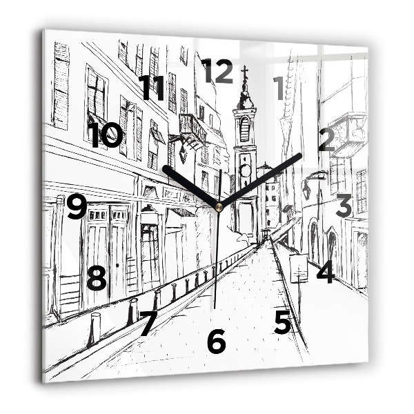 Reloj cuadrado Ciudad dibujo Provenza