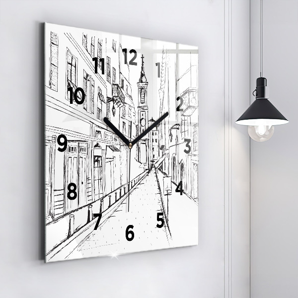 Reloj cuadrado Ciudad dibujo Provenza