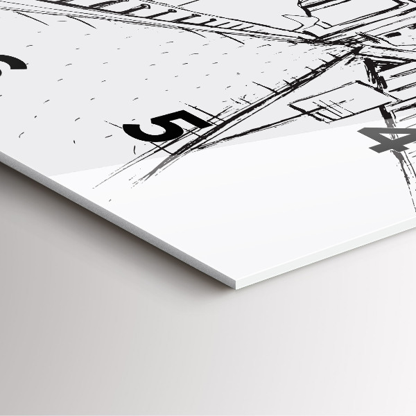 Reloj cuadrado Ciudad dibujo Provenza