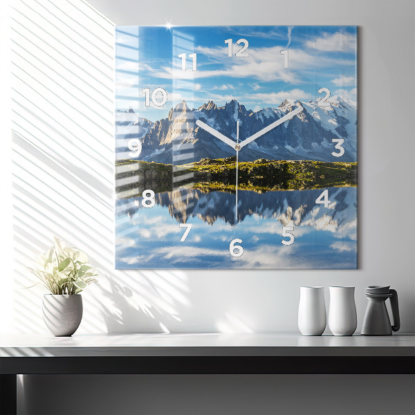 Reloj de pared cuadrado Valle de Chamonix, Alpes franceses
