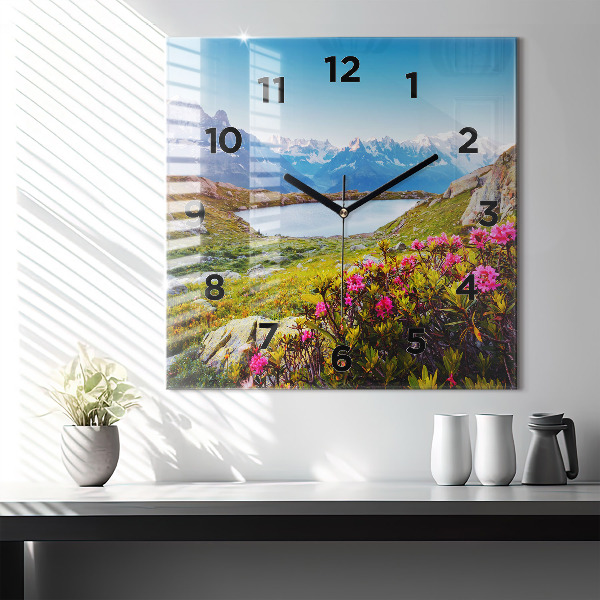 Reloj de pared cuadrado Glaciar del Mont Blanc Chamonix