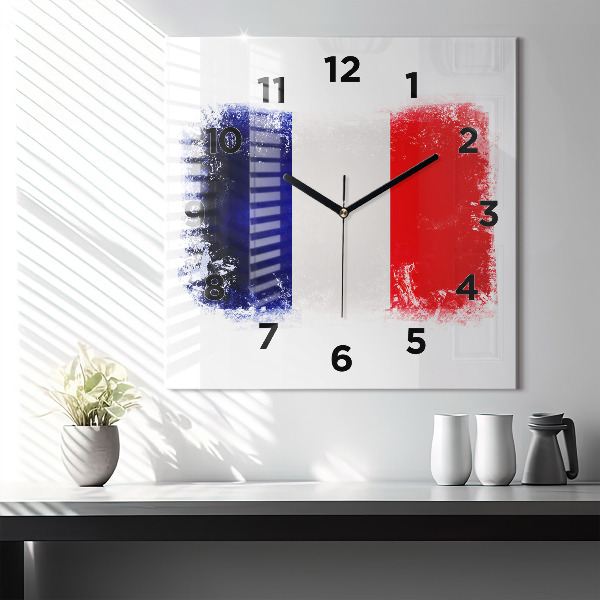 Reloj de pared cuadrado Bandera de Francia