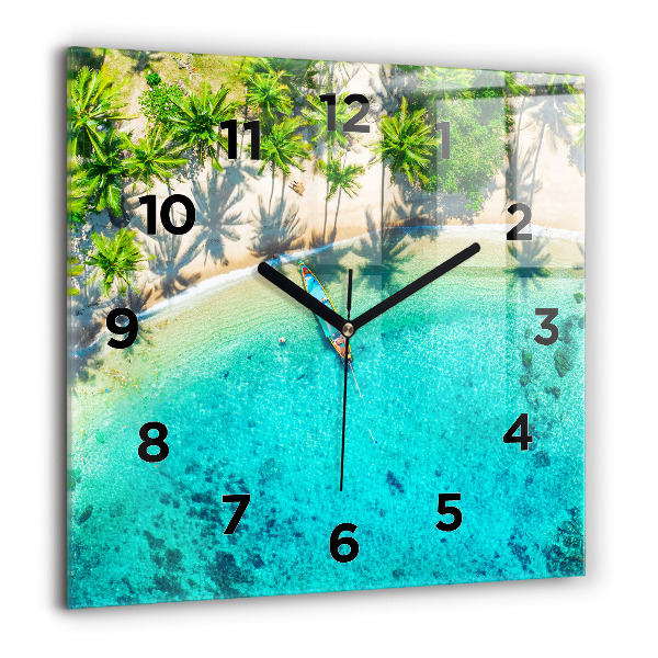 Reloj cuadrado Playa tropical de Koh Tao