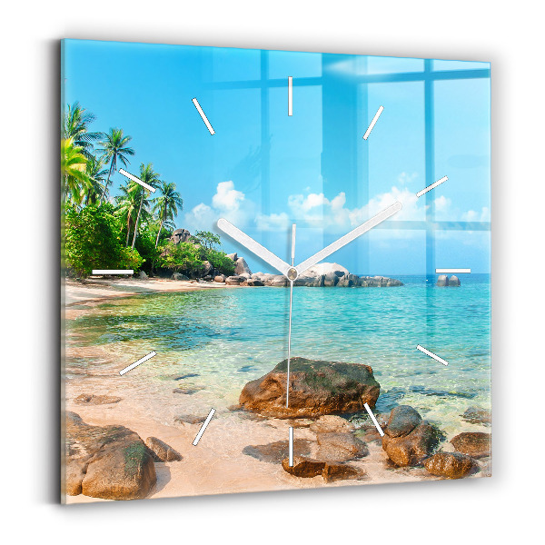 Reloj cuadrado Hermosa playa en Tailandia