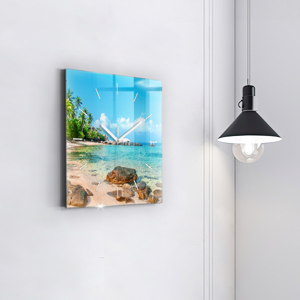 Reloj cuadrado Hermosa playa en Tailandia