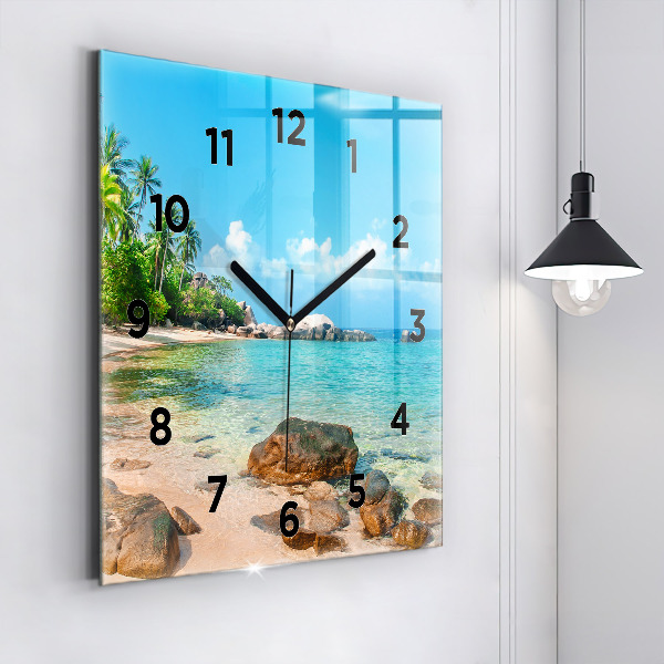 Reloj cuadrado Hermosa playa en Tailandia