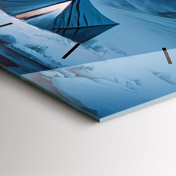 Reloj de pared cuadrado Tienda de campaña en las montañas de Islandia