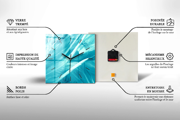 Reloj de pared cuadrado Tienda de campaña en las montañas de Islandia