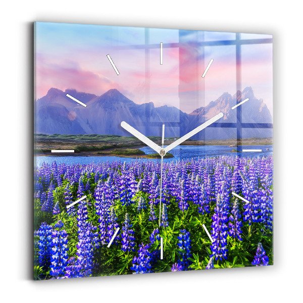 Reloj de pared cuadrado Vista de montaña Islandia