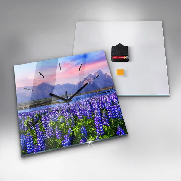 Reloj de pared cuadrado Vista de montaña Islandia