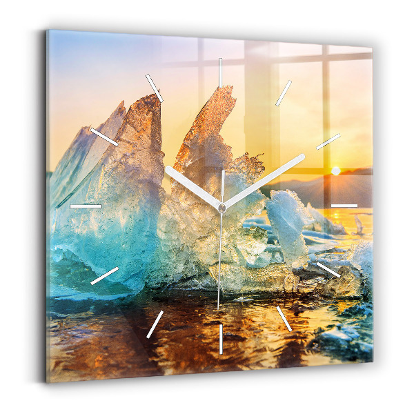 Reloj de pared cuadrado Iceberg y amanecer