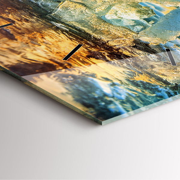 Reloj de pared cuadrado Iceberg y amanecer