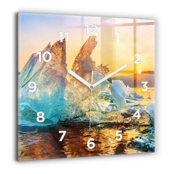 Reloj de pared cuadrado Iceberg y amanecer