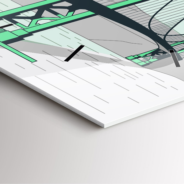 Reloj de pared cuadrado Puente verde