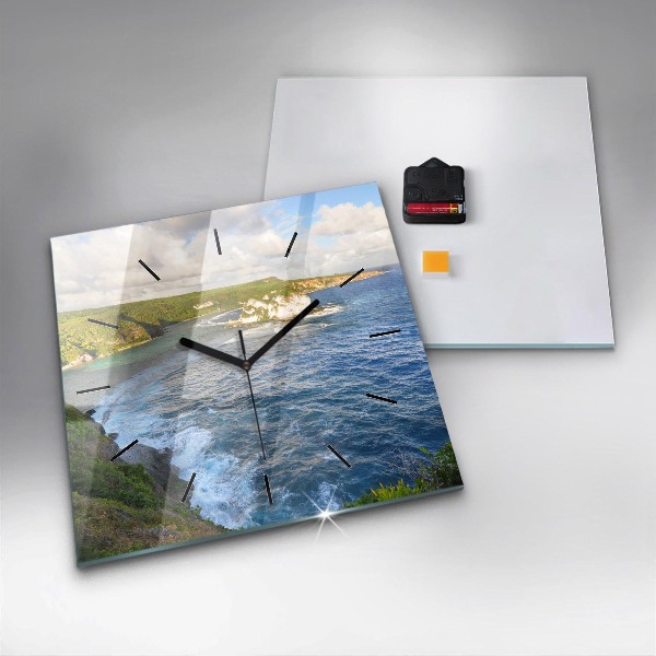 Reloj de pared cuadrado Costa oceánica