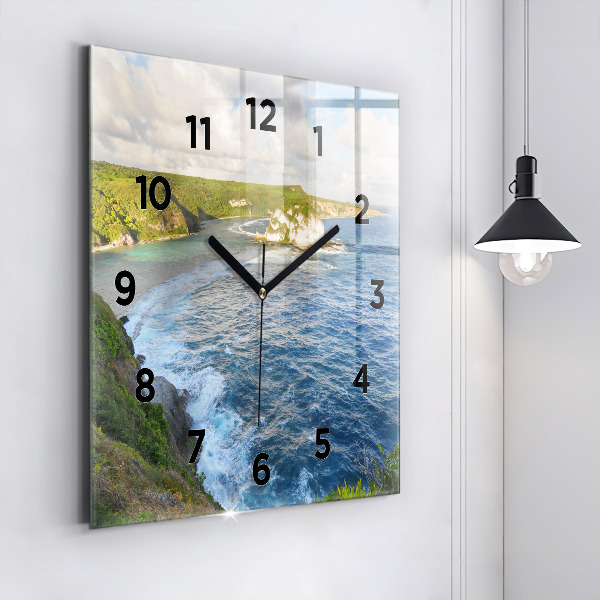Reloj de pared cuadrado Costa oceánica