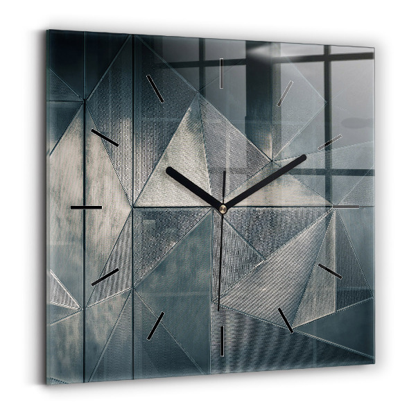 Reloj cuadrado Metal triángulos abstractos