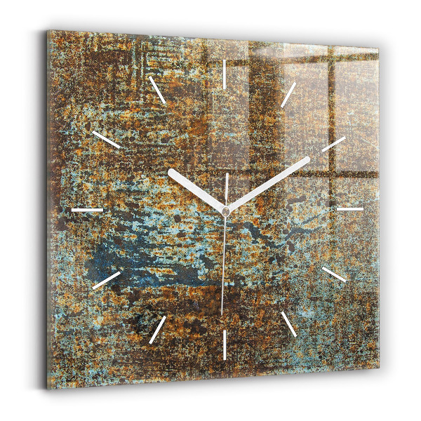 Reloj de pared cuadrado Textura de metal viejo